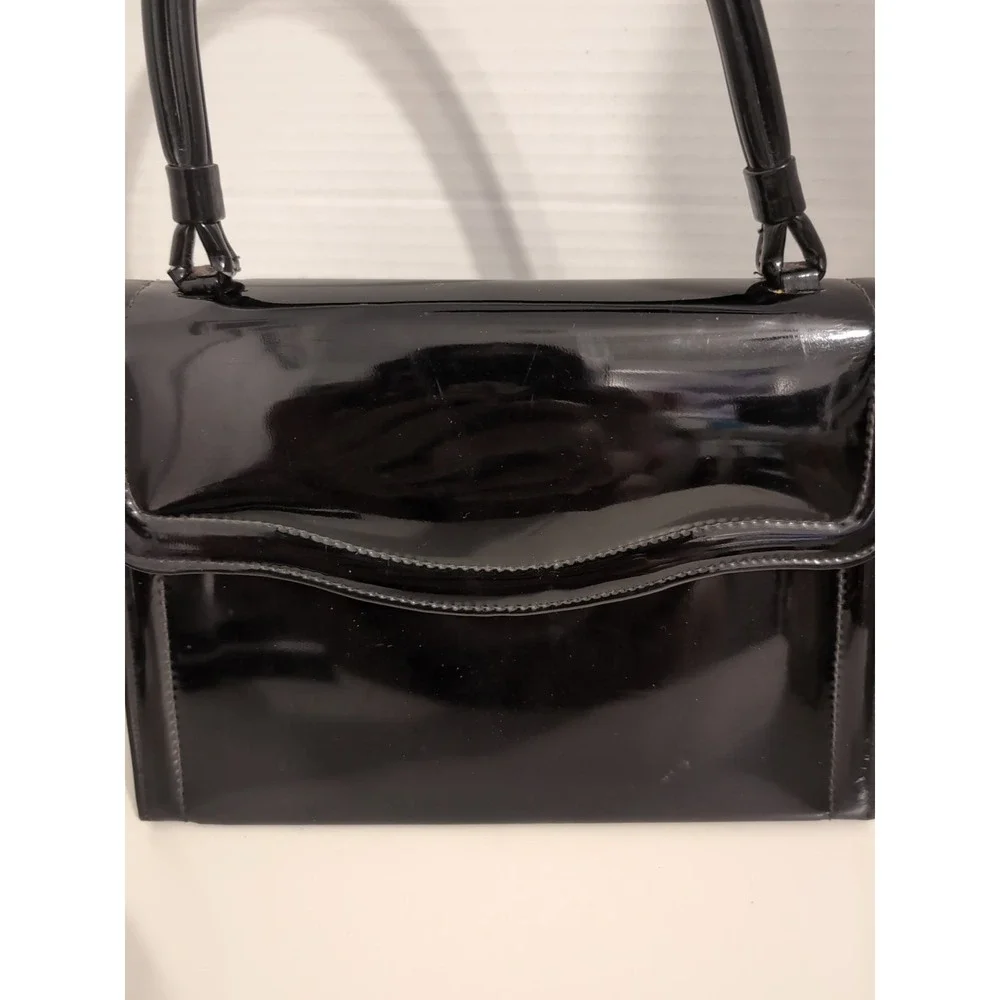 Vintage Theodor of California Black Patent‎ Leather Handbag